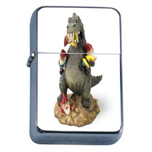 Gnomes D4 Flip Top Oil Lighter Wind Resistant Flame Folklore Garden Statue - £11.42 GBP