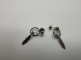 Vintage Dream Catcher Sterling Silver Earrings 3cm - £15.66 GBP