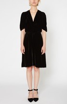 Isabel Marant Etoile Damen Vintage Lynna Seidenwickel-Samt-schwarzes Kleid M 36 - £98.39 GBP
