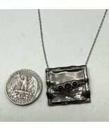 Shablool Didae Israel Red Stone Sterling Silver Pendant 925 Signed 18” N... - $1,270.32 MXN