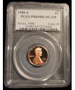 1985 S 1C Lincoln Cent Proof PCGS PR69DCAM - $348.98 MXN