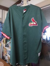 St. Louis Cardinals Green Button Up MAJESTIC SEWN Baseball Jersey SZ 2XL... - £36.38 GBP