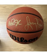 MAGIC JOHNSON &amp; LARRY BIRD SIGNED BASKETBALL, BECKETT WITNESSED - $585.00