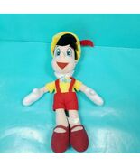 Disney Plush Pinocchio Red Yellow Blue Hat Bow Tie Bean Bag Stuffed Anim... - $21.32 CAD