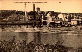 Livermore Falls, Me - Old View Of International Paper Mills -RPPC Postcard BK44 - £4.74 GBP