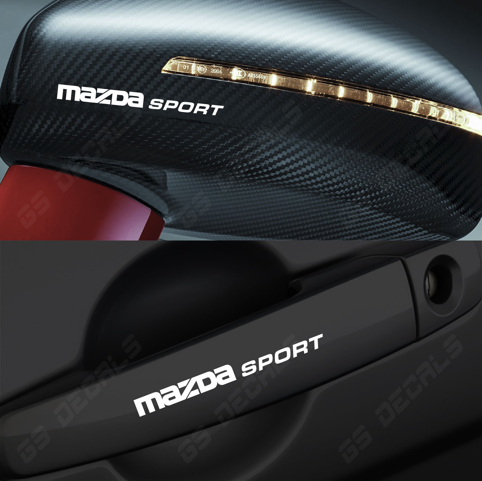 Mazda Sport Logo Mirror Handle Decals Stickers Premium Quality 5 Colors MPS MX-5