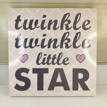 &quot;Twinkle twinkle little star&quot; picture 15x15 Gray White Pink - £7.61 GBP