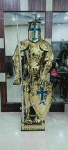 Medieval Knight Steel Suit of Armor Shields Combat Full Body Halloween Day - £1,085.84 GBP