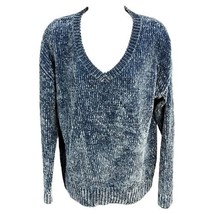 GAP Sweater Top Chenille Pullover Ribbed Trim VNeckline Blue Soft Size M... - £22.00 GBP