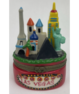 Las Vegas CITY jewelry Trinket BOX Liberty Empire State  Hinged Statue E... - $27.12 CAD