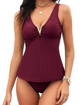ZAFUL Women’s Tankini Set V Neck High Waisted Ruched 2pc Plum Pie M - $317.88 MXN ZAFUL Women’s Tankini Set V Neck High Waisted Ruched 2pc Plum Pie M - $317.88 MXN