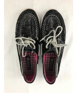 Sperry Top-Sider Boat Shoe Tie Sneaker Black Sequin Girls Size US 4 - £11.17 GBP