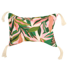Inflatable Beach Pillow w/ Tassels 30x25cm - Blush Palm - £28.33 GBP