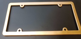 Gold Tone -THIN- Blank With No Words Thin Frame Easy Ez View License Plate Frame - £3.35 GBP