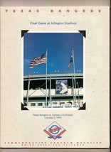 Texas Rangers Final Last Game Program at Arlington Stadium - $1,829.12 MXN