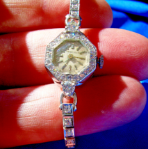 Tiffany co Antique Art Deco Diamond Platinum Cocktail Flapper Watch Antique Gift - $23,270.25