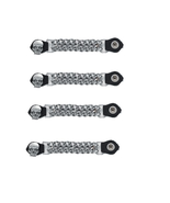 Motorcycle Vest Extenders Skull Design 4 Piece Set 61/2 Inch Chrome Chai... - £20.12 GBP