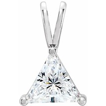 Triangle Diamond Pendant 14k White Gold (1.03 Ct D SI1 Clarity) GIA  - £3,991.92 GBP