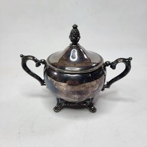 Vintage Silverplate Sugar Salt Spice Bowl With Lid And Handles - £14.55 GBP