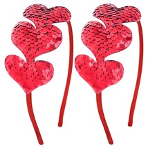 2 Pcs Valentine&#39;s Day Heart Headband Love Hair Hoops Red Heart Headpiece Hairban - £15.81 GBP