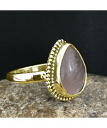 925 Sterling Silver Rose Quartz Sz 2-14 Gold/Rose Gold Plated Ring Women... - £21.24 GBP+