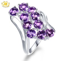 Natural Amethyst Wedding Rings Natural Gemstone 925 Sterling Silver Ring Fine Fa - £43.95 GBP