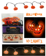 LED Pumpkin Halloween String Lights Garland Light-Up Spooky Scary Fun Decoration - £12.13 GBP