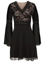 BON PRIX Lace Bodice Dress in Black  Size Small - UK 10   (fm16-16) - £29.27 GBP