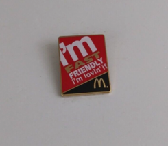 McDonald&#39;s I&#39;m Fast Friendly I&#39;m Lovin&#39; It McDonald&#39;s Employee Lapel Hat Pin - £5.72 GBP