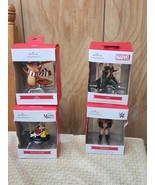 New 4 Hallmark Assorted Ornaments Orig Box Fox Renard The Rock Minnie Mo... - $28.52 CAD