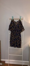 Charlotte Russe Blue Bird Print Flutter Sleeve Dress M - £10.34 GBP