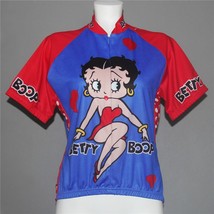 VTG 2001 Retro Image BETTY BOOP 14&quot; Zip Hearts Dots Bike Jersey Wm&#39;s L/X... - $918.41 MXN