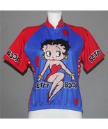 VTG 2001 Retro Image BETTY BOOP 14&quot; Zip Hearts Dots Bike Jersey Wm&#39;s L/X... - $67.00 CAD