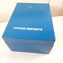 Vintage Dodge Reports Metal file box blue organization work order constr... - $23.00