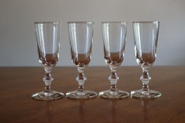 Vintage Lot of 4 Cordial Liquor Shot Glass Schnapps Fluted Clear Stemmed... - £7.52 GBP