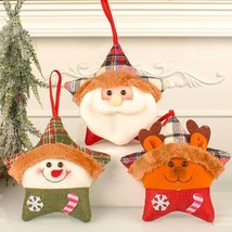 3 Packs Christmas Tree Pendants Cute Santa Snowman Deer Hanging Dolls for Christ - £10.33 GBP