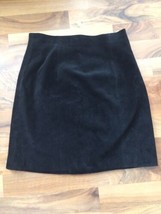 Vintage Wilsons Leather Black Suede High Waist Straight Skirt Lined Sz 6 No Slit - £33.82 GBP