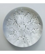 Vintage French Lead Crystal Domed Snowflake Paperweight Avon France 3.5&quot; - $15.88