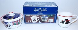 NIB NORITAKE TWAS THE NIGHT BEFORE CHRISTMAS CREAMER &amp; SUGAR BOWL WITH LID - £58.54 GBP