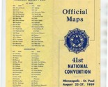 1959 Official Maps 41st Annual Convention American Legion Minneapolis St... - £14.24 GBP