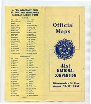 1959 Official Maps 41st Annual Convention American Legion Minneapolis St Paul MN - £14.24 GBP