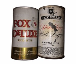 Fox Head Sparkling Malt Liquor &amp; Fox Deluxe Vintage Beer Cans Set Of 2 - £7.54 GBP