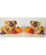 PartyLite P7370 HARVEST TIME Pair Taper Candle Holder Thanksgiving (G7-7) - £22.57 GBP