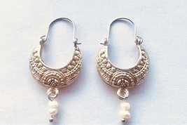 *NEW* Traditional Croatian Handmade Earrings With White Pearls - Verizice - £10.02 GBP