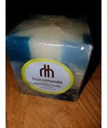 HomeTrends Home Decor Nice Candle Square Checkered White and Blue - $2.96