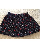 Justice Girls Navy Blue Red Hearts Gold Polka Dots Skorts 14 - €8,14 EUR