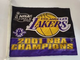 Vintage Los Angeles Lakers 2000 2001 Back 2 Back NBA Champions Car Flag ... - $19.79