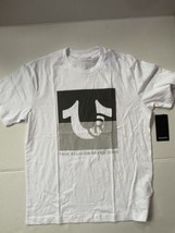 True Religion Brand Jeans Two Tone Box Logo Shirt Size L White NWT - £39.63 GBP