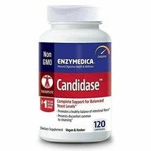 NEW Enzymedca Candidase Enzyme Support Balanced Yeast Levels Vegan 120 Capsules - £46.51 GBP