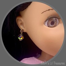 Clear Gray Crystal Drop Dangle Doll Earrings · 14 Inch Doll Jewelry - £4.71 GBP